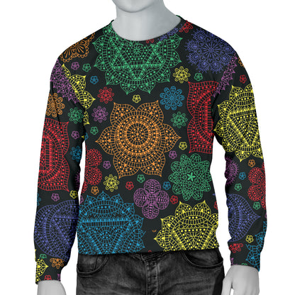Chakra Mandala Print Pattern Men Long Sleeve Sweatshirt
