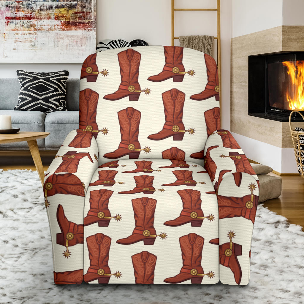 Cowboy Pattern Print Design 06 Recliner Slipcover with Pocket