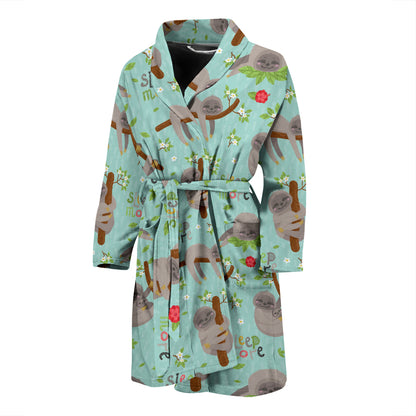 Sloth Print Design LKS305 Men Bathrobe