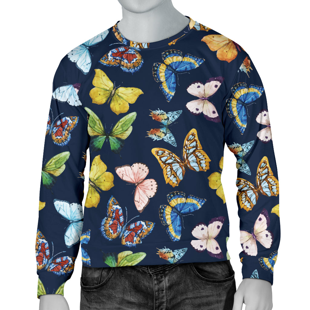 Butterfly Beautiful Print Pattern Men Long Sleeve Sweatshirt