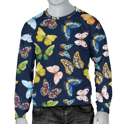 Butterfly Beautiful Print Pattern Men Long Sleeve Sweatshirt