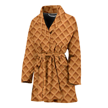 Waffle Texture Print Design LKS301 Women Bathrobe