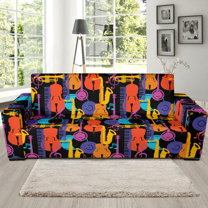 Jazz Pattern Print Design 03 Sofa Slipcover