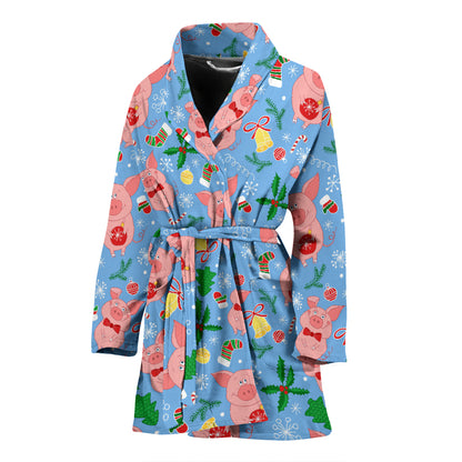Pig Print Design LKS404 Women Bathrobe