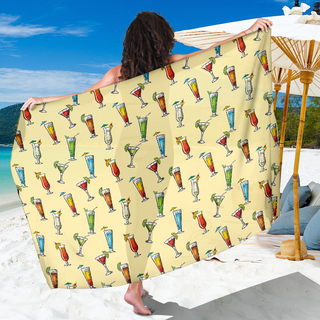 Cocktail Pattern Print Design 02 Sarong Pareo Wrap