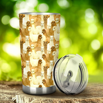 Alpaca Watercolor Design Themed Print Tumbler