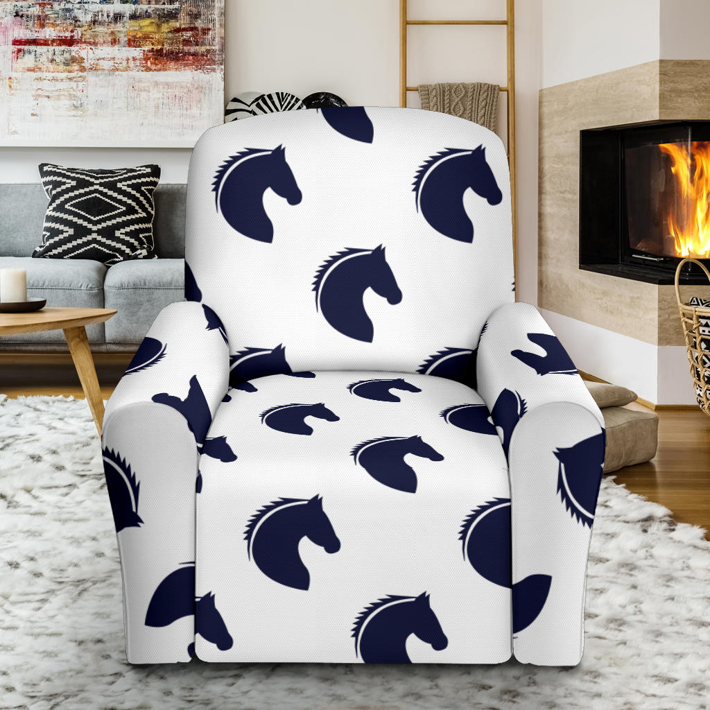 Horse Head Print Design LKS303 Recliner Slipcover with Pocket