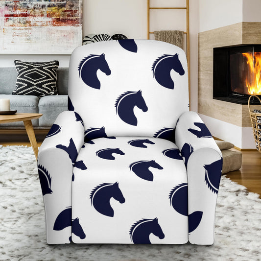 Horse Head Print Design LKS303 Recliner Slipcover with Pocket
