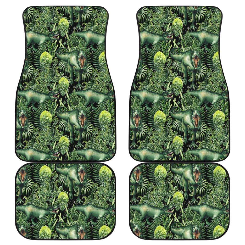 Dinosaur T Rex Print Pattern Car Floor Mats Front Back