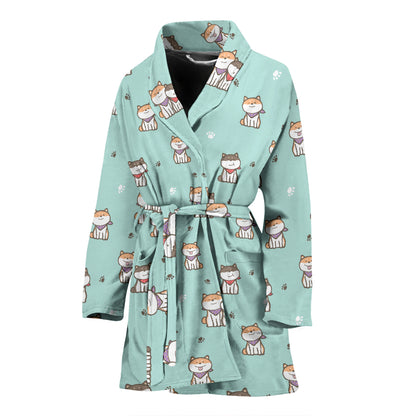 Shiba Inu Print Design LKS302 Women Bathrobe
