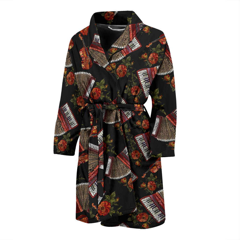 Accordion Print Design LKS403 Men Bathrobe