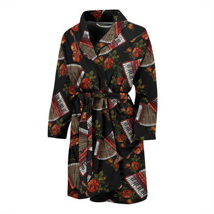 Accordion Print Design LKS403 Men Bathrobe