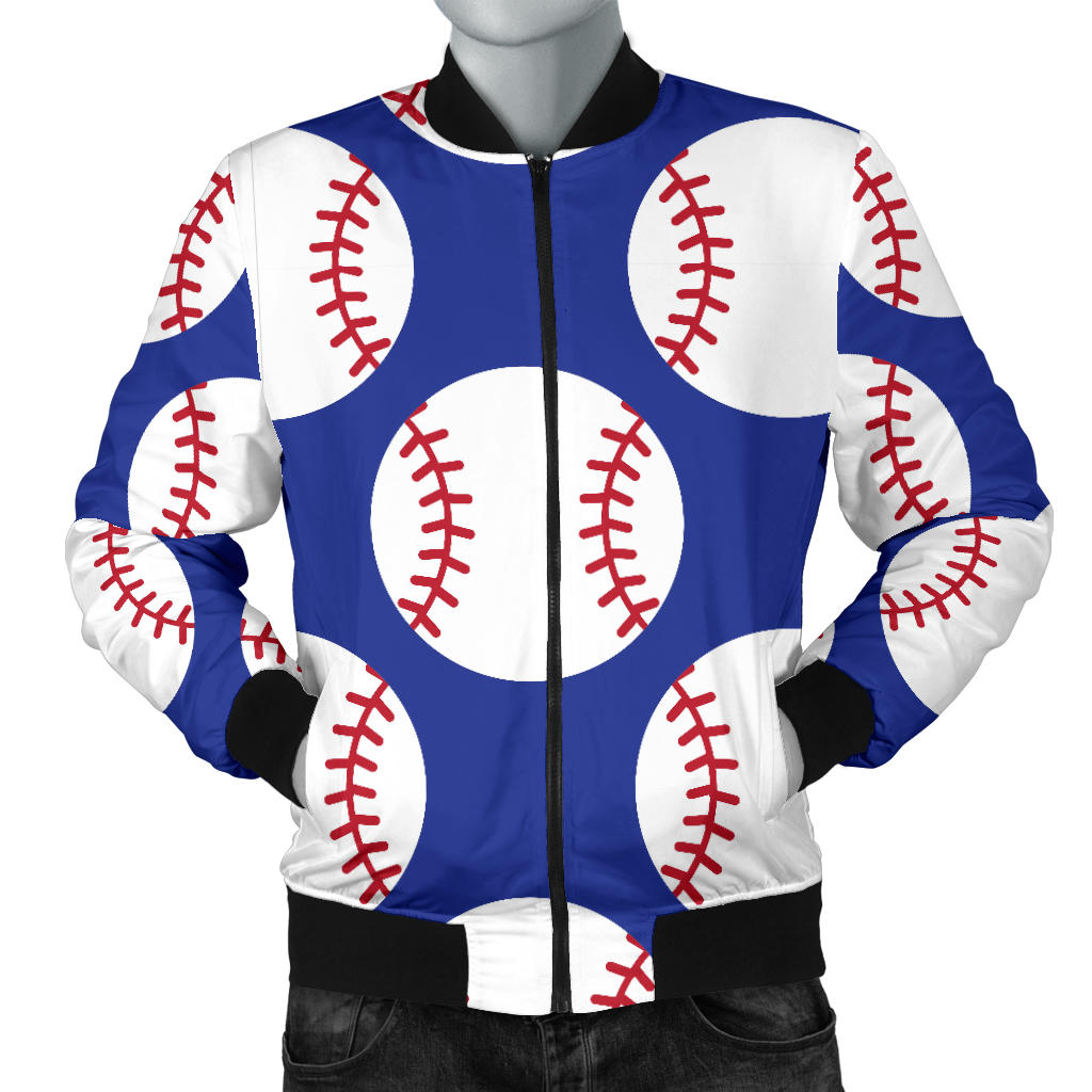 Baseball Blue Background Men Bomber Jacket