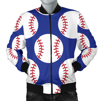 Baseball Blue Background Men Bomber Jacket