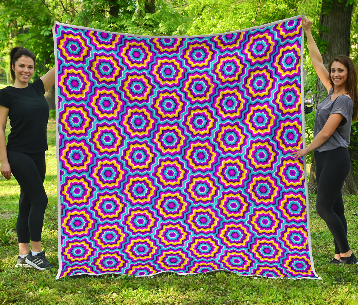 Optical illusion Techno Movement Quilt Bedspread