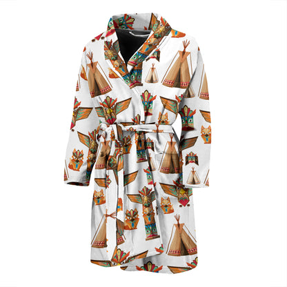 Totem Native Print Design LKS303 Men Bathrobe