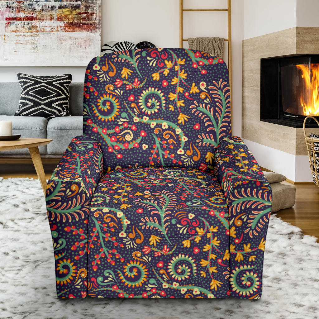 Bohemian Pattern Print Design 08 Recliner Slipcover with Pocket