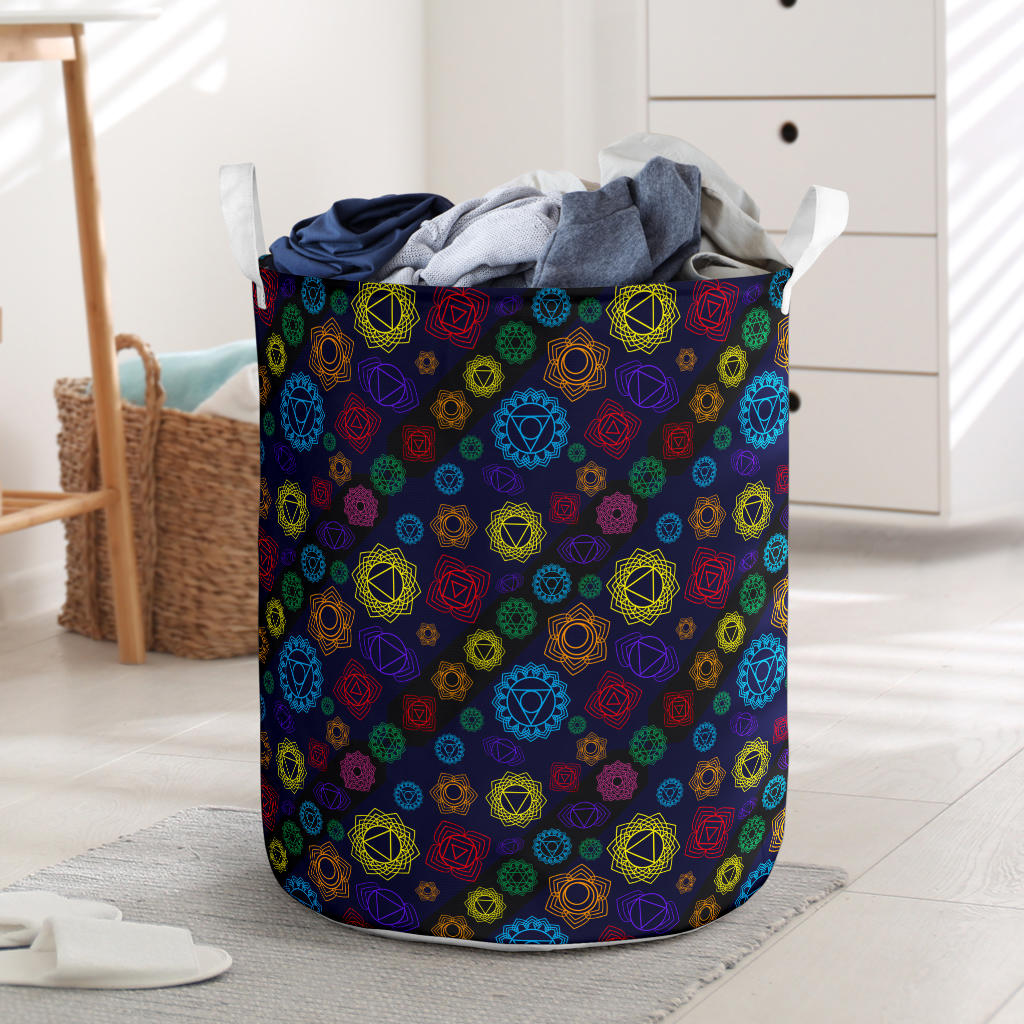 Chakra Colorful Print Pattern Laundry Basket