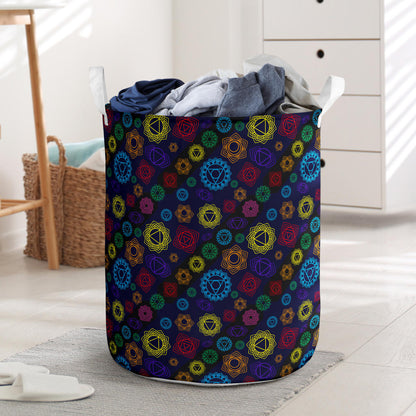 Chakra Colorful Print Pattern Laundry Basket