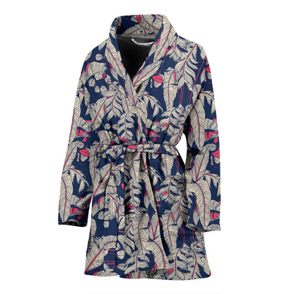 Bird Of Paradise Pattern Print Design 03 Women Bathrobe