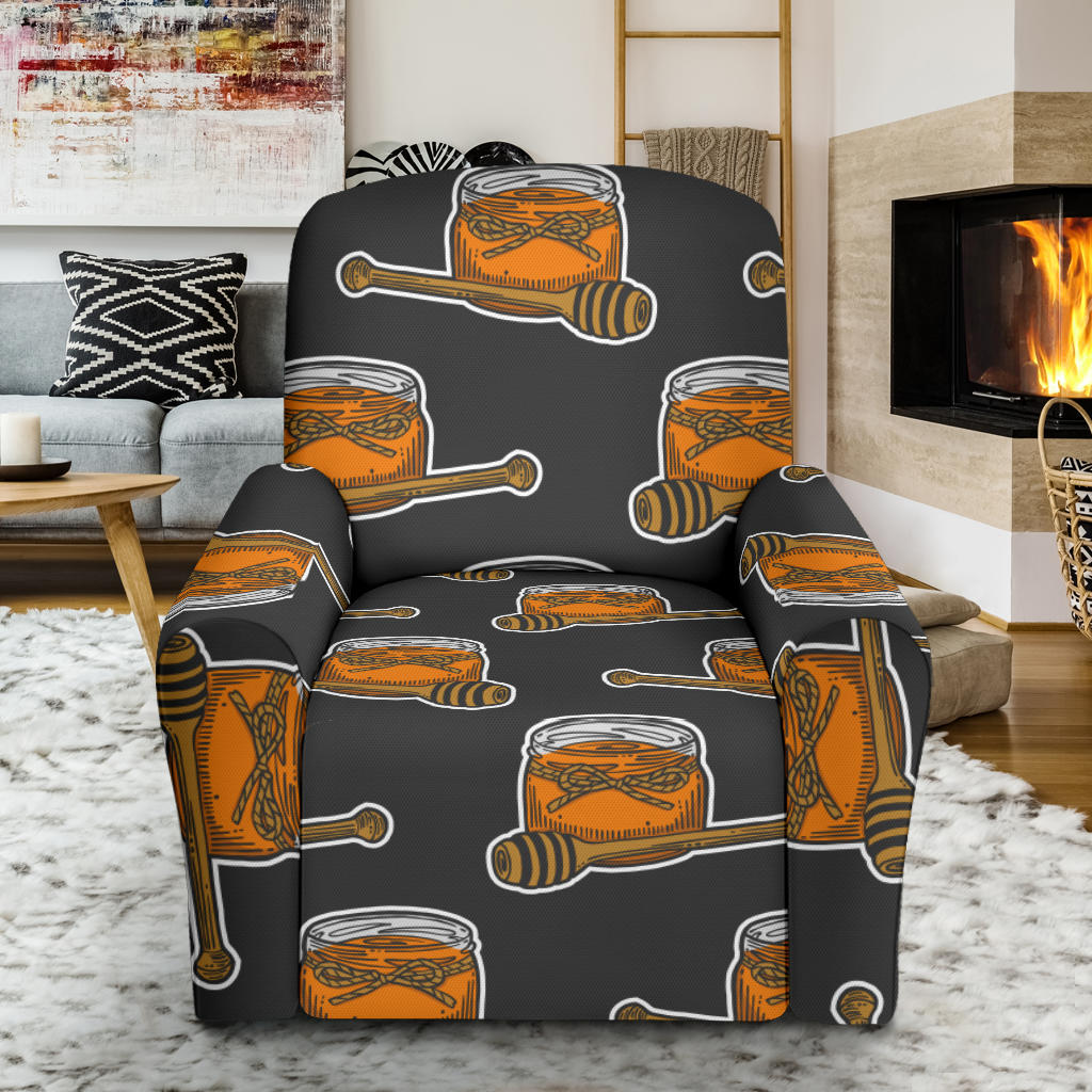Honey Bee Print Design LKS305 Recliner Slipcover with Pocket