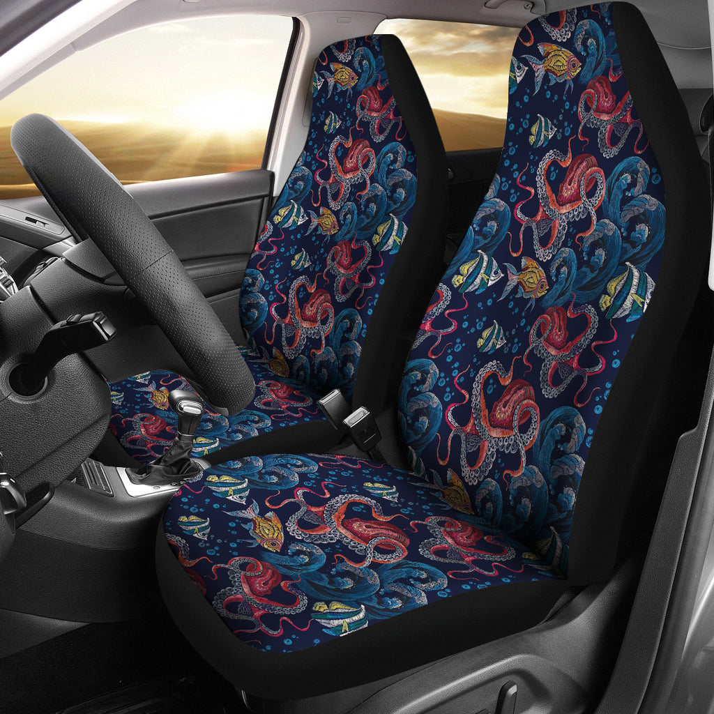 Underwater Giant Squid Print Design LKS302 Car Seat Covers