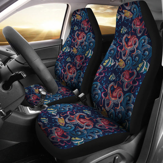 Underwater Giant Squid Print Design LKS302 Car Seat Covers