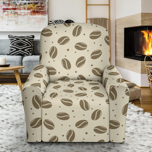Coffee Pattern Print Design 02 Recliner Slipcover with Pocket