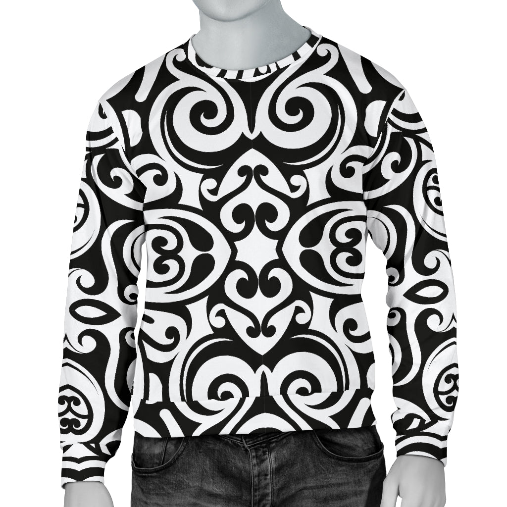 Polynesian Tattoo Pattern Men Long Sleeve Sweatshirt