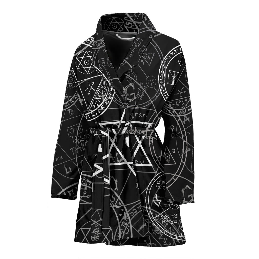 Pentagram Pattern Print Design A01 Women Bathrobe
