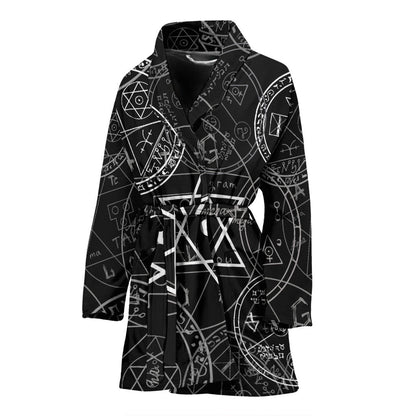 Pentagram Pattern Print Design A01 Women Bathrobe