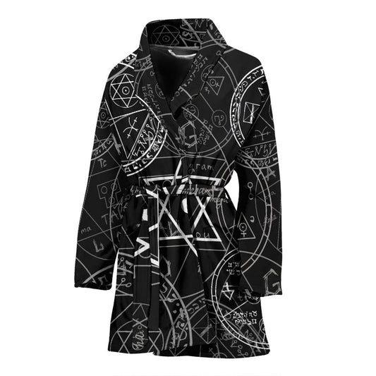 Pentagram Pattern Print Design A01 Women Bathrobe