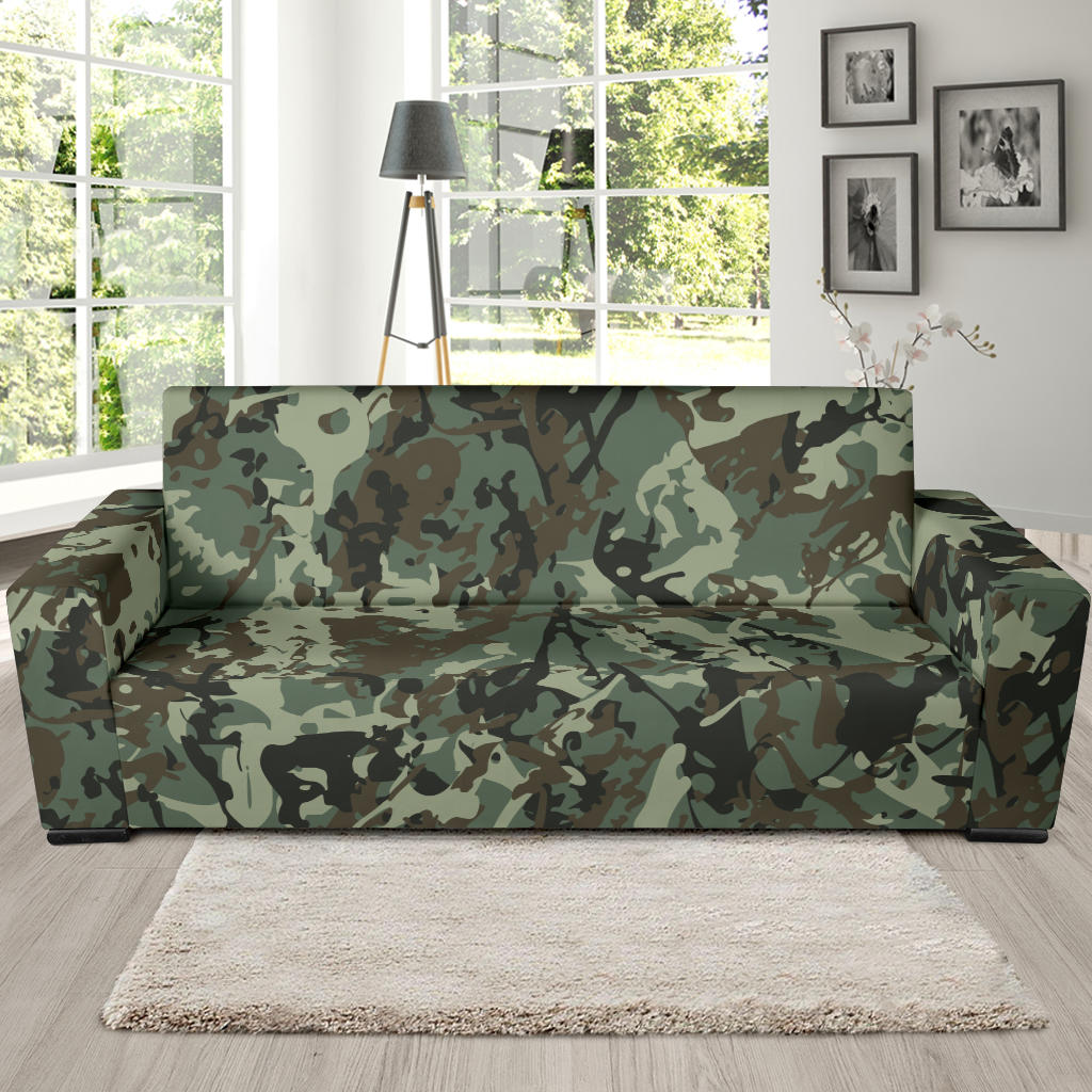 Camouflage Pattern Print Design 06 Sofa Slipcover