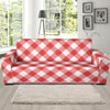 Gingham Red Pattern Print Design 01 Sofa Slipcover