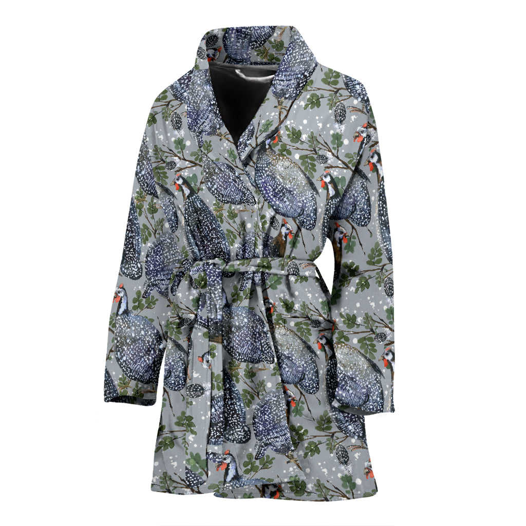 Guinea Fowl Print Design LKS402 Women Bathrobe