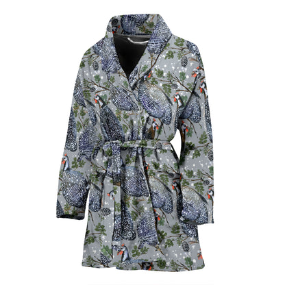 Guinea Fowl Print Design LKS402 Women Bathrobe