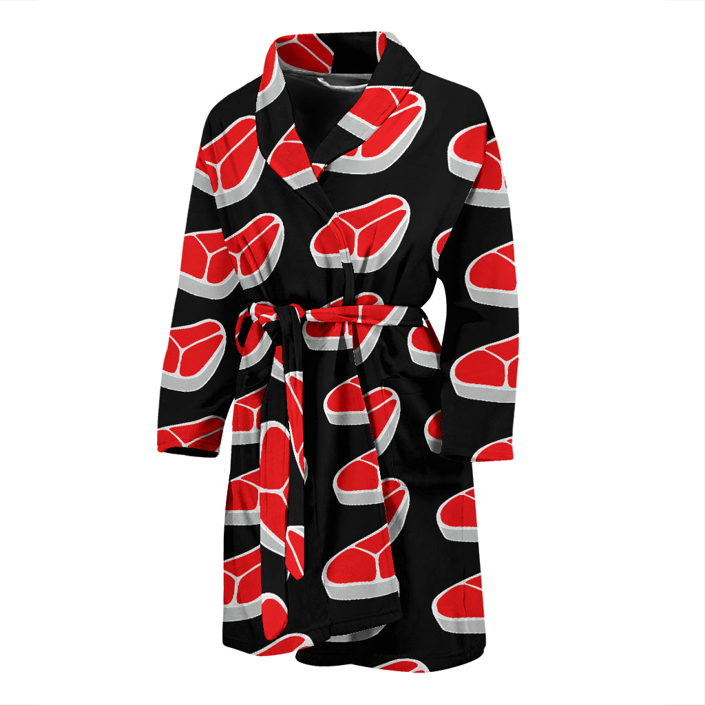 Steak Print Design LKS303 Men Bathrobe