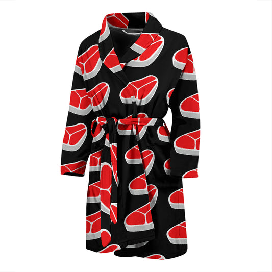 Steak Print Design LKS303 Men Bathrobe