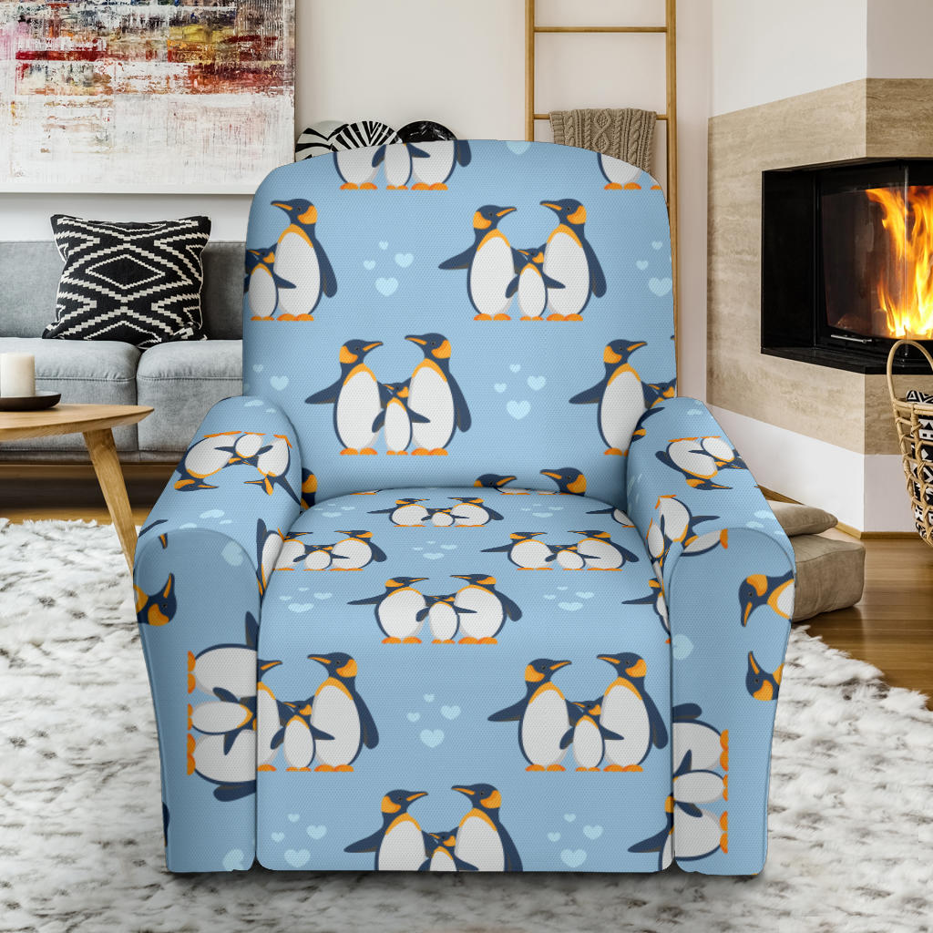 Penguin Pattern Print Design A04 Recliner Slipcover with Pocket