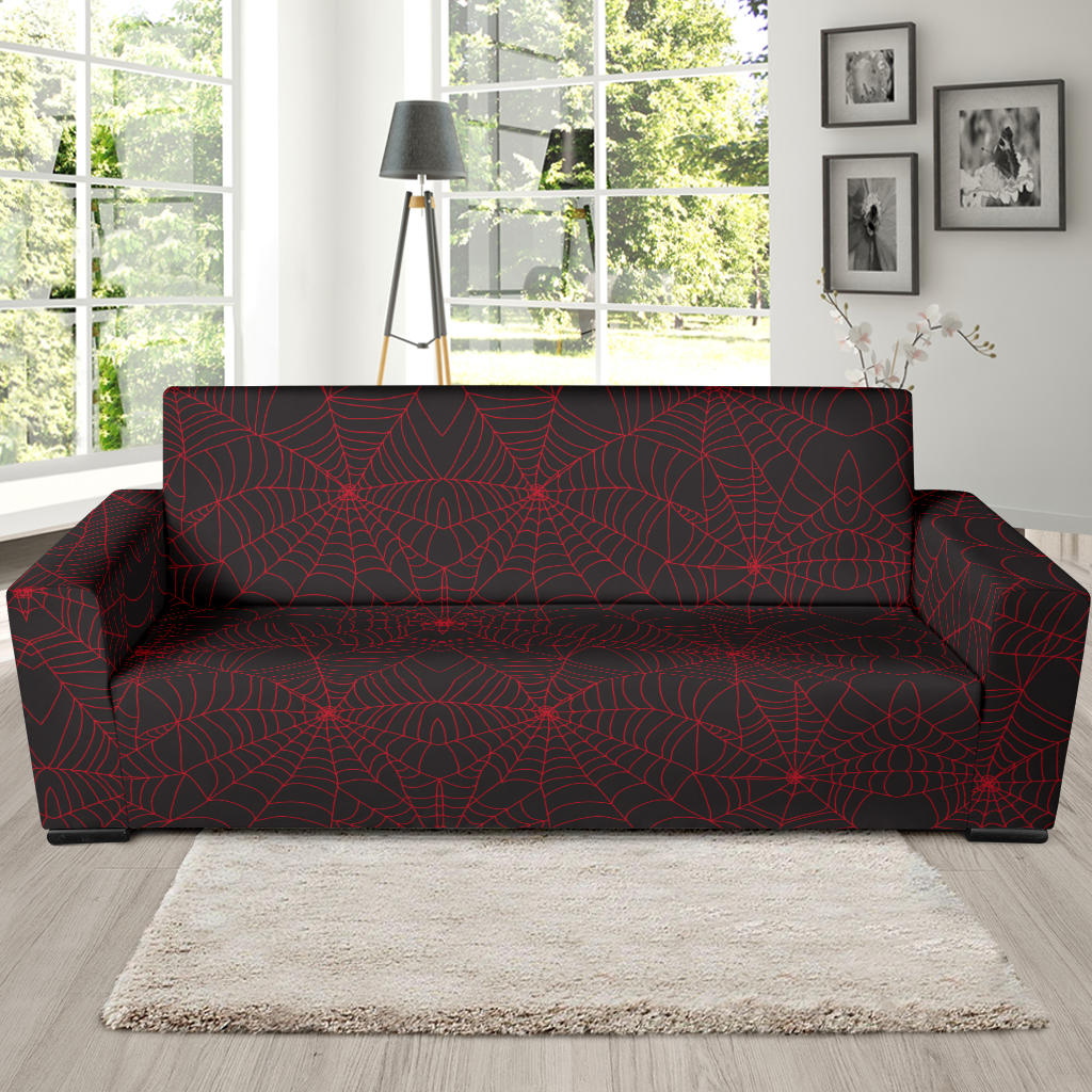 Spider Web Red Print Design LKS302 Sofa Slipcover