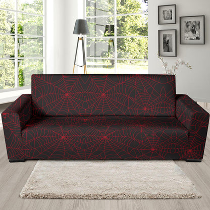 Spider Web Red Print Design LKS302 Sofa Slipcover