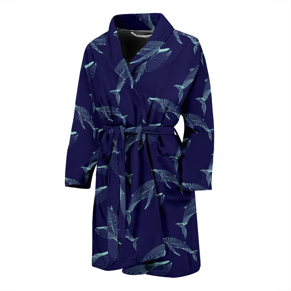 Blue Whale Print Design LKS402 Men Bathrobe