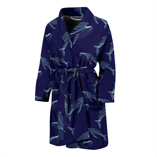Blue Whale Print Design LKS402 Men Bathrobe