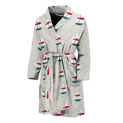 Sailboat Print Design LKS301 Men Bathrobe