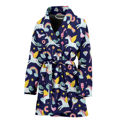 Pegasus Pattern Print Design 05 Women Bathrobe