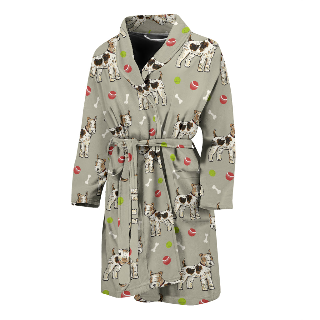 Toy Fox Terriers Print Design LKS301 Men Bathrobe