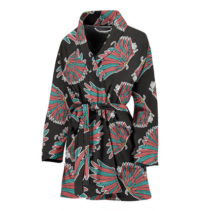 Angel Wings Pattern Print Design 05 Women Bathrobe