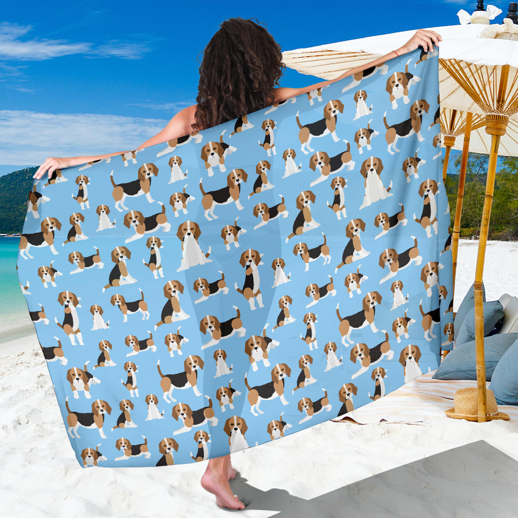 Beagle Pattern Print Design 03 Sarong Pareo Wrap