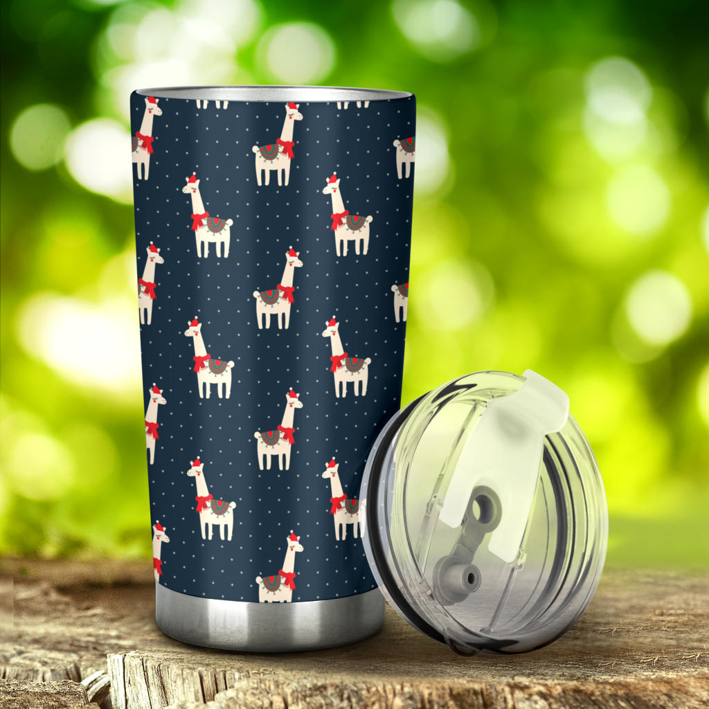 Llama with Polka Dot Themed Print Tumbler