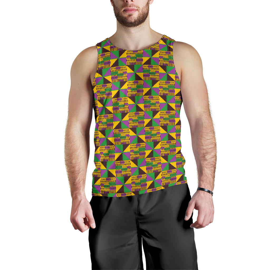 Kente Triangle Design African Print Men Tank Top